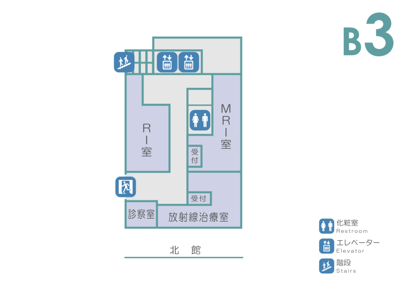 地下3階　放射線科（MRI・RI・治療室）